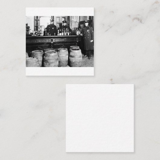 Verbod - Speakeasy Police Raid Bootlegger - M Vierkante Visitekaartje (Voorkant / Achterkant)