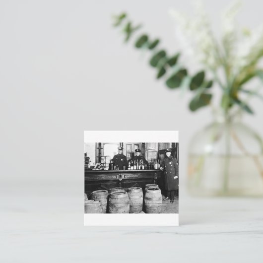 Verbod - Speakeasy Police Raid Bootlegger - M Vierkante Visitekaartje (Staand voorkant)