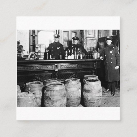 Verbod - Speakeasy Police Raid Bootlegger - M Vierkante Visitekaartje (Voorkant)