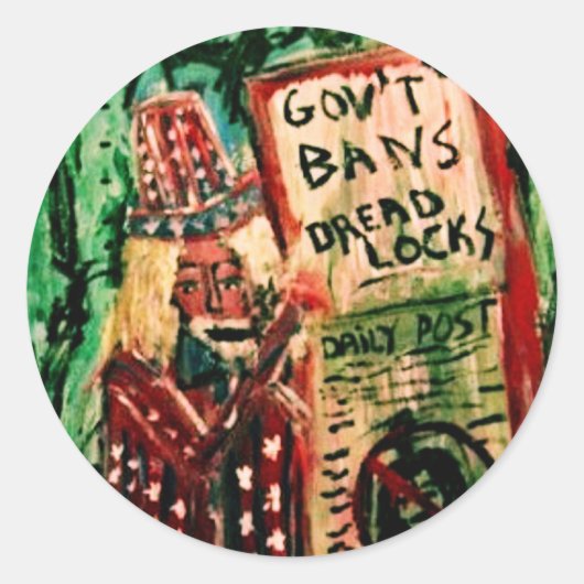 VERBOD VAN DE DREAD RONDE STICKER (Voorkant)