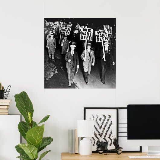 VERBOD - WE WILLEN EEN BIER-PROTEST C. 1932 POSTER (Thuiskantoor)