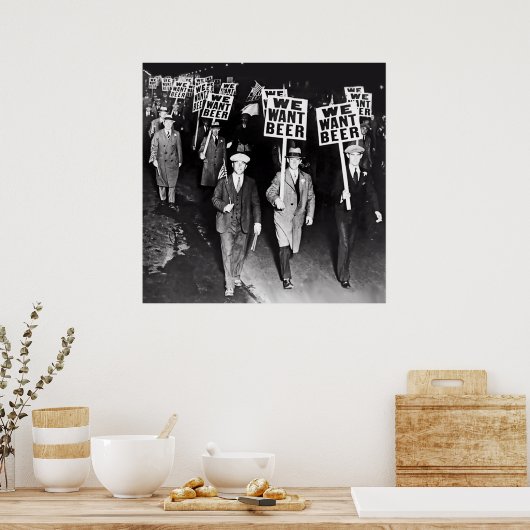 VERBOD - WE WILLEN EEN BIER-PROTEST C. 1932 POSTER (Keuken)