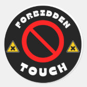 Verboden aan te raken ronde sticker (Voorkant)