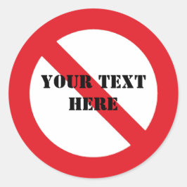 Verboden aanpasbare stickers