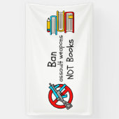Verboden aanvalswapens, geen boeken spandoek (Verticaal)