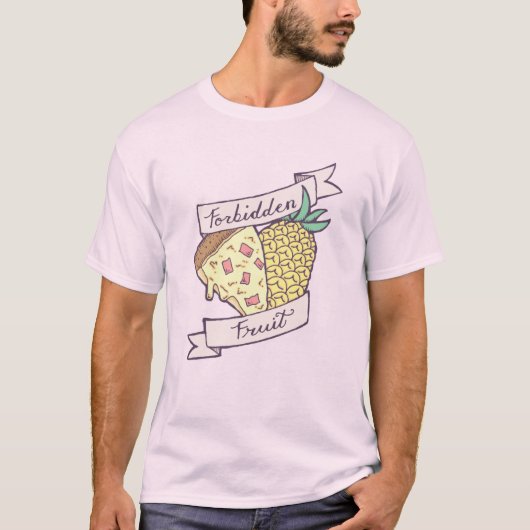 Verboden anananasepizza met CUSTOM Valentijn Terug T-shirt (Voorkant)