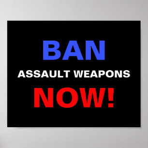 Verboden Assault Weapons nu! Pistool Politiek prot Poster