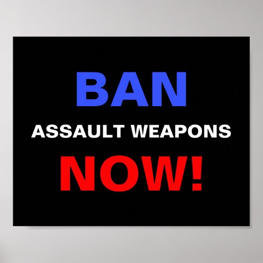 Verboden Assault Weapons nu! Pistool Politiek prot Poster (Voorkant)