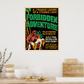 "Verboden avontuur"  Oerwoud Poster (Keuken)