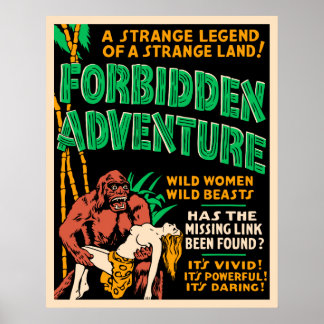 "Verboden avontuur"  Oerwoud Poster