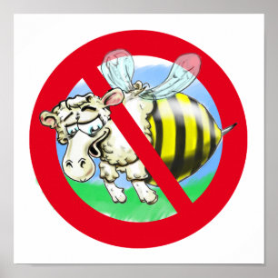 Verboden bij schapen poster