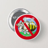 Verboden bij schapen ronde button 5,7 cm (Voorkant /achterkant)