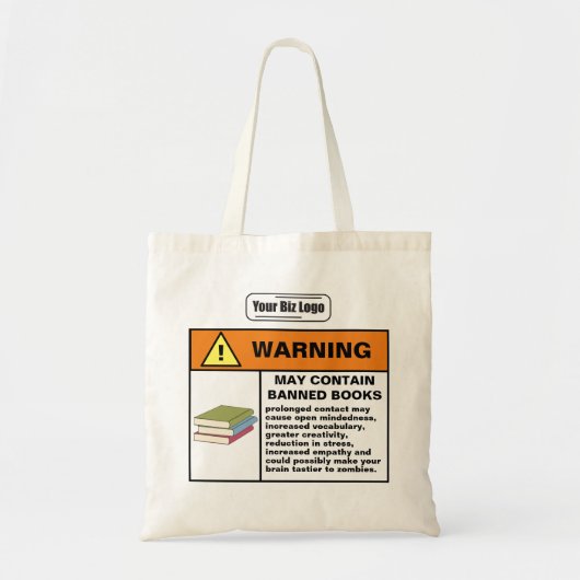 Verboden boefmachine Ironic Hazard Warning Sticker Tote Bag (Voorkant)