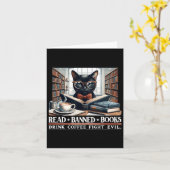 Verboden boeken lezen Drink Coffee Fight Evil Book Kaart (Gele Bloem)