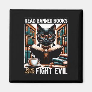 Verboden boeken lezen Drink Coffee Fight Evil Book Magneet