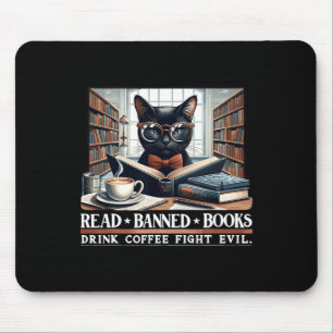 Verboden boeken lezen Drink Coffee Fight Evil Book Muismat