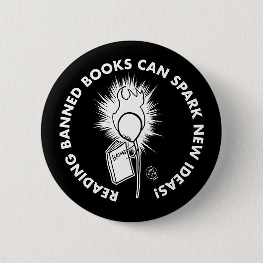 Verboden Boeken Lezen Ronde Button 5,7 Cm (Voorkant)