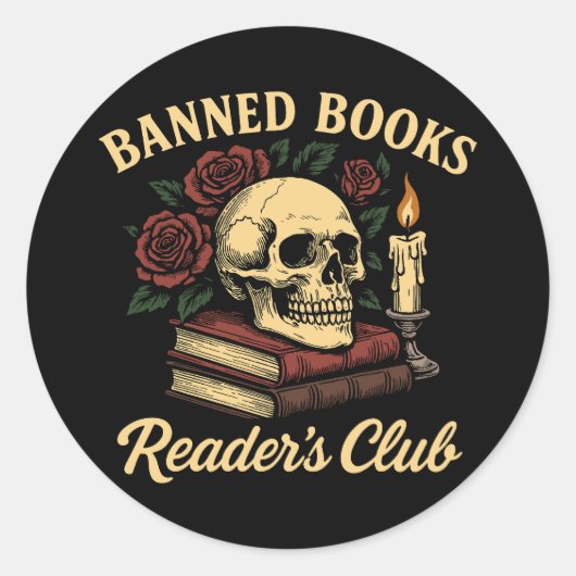 Verboden Boeken Reader's Club Ronde Sticker (Voorkant)