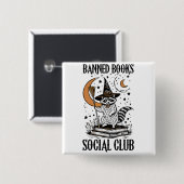 Verboden boeken Sociale Club Vierkante Button 5,1 Cm (Voorkant /achterkant)