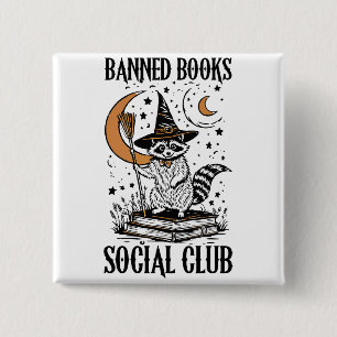 Verboden boeken Sociale Club Vierkante Button 5,1 Cm