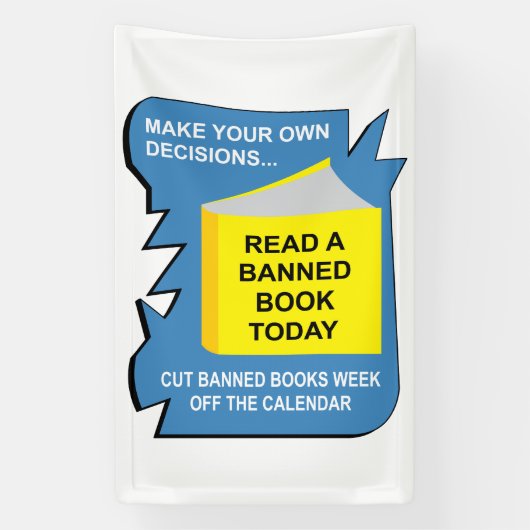 Verboden boeken spandoek (Verticaal)