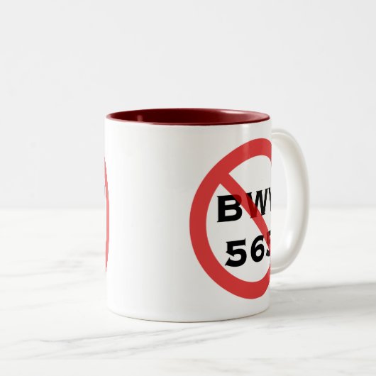 Verboden BWV 565-mok Tweekleurige Koffiemok (Voorkant rechts)