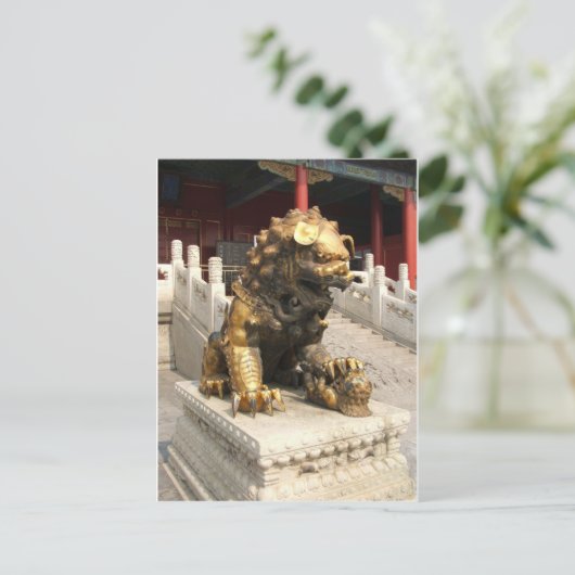 Verboden City Bronze Lion Briefkaart (Staand voorkant)