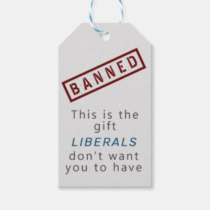 Verboden door liberalen humoristisch cadeaukaartje cadeaulabel