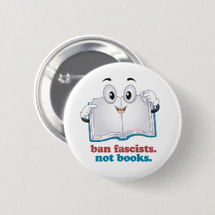 Verboden fascisten geen boeken ronde button 5,7 cm