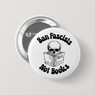 Verboden fascisten geen boeken ronde button 5,7 cm