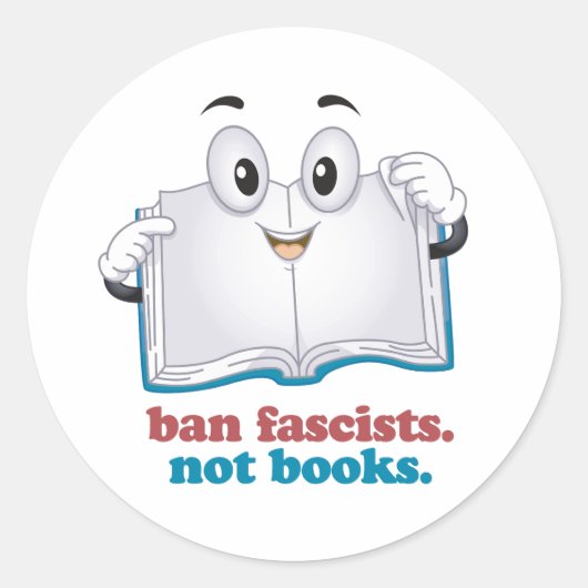 Verboden fascisten geen boeken ronde sticker (Voorkant)