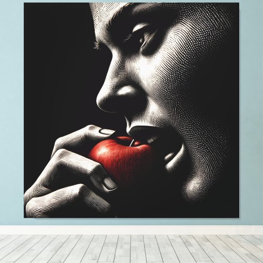 Verboden fruit canvas afdruk (Insitu (Houten vloer))