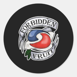 Verboden Fruit Stomme Tiener Challenge Tattoo Pod Ronde Sticker