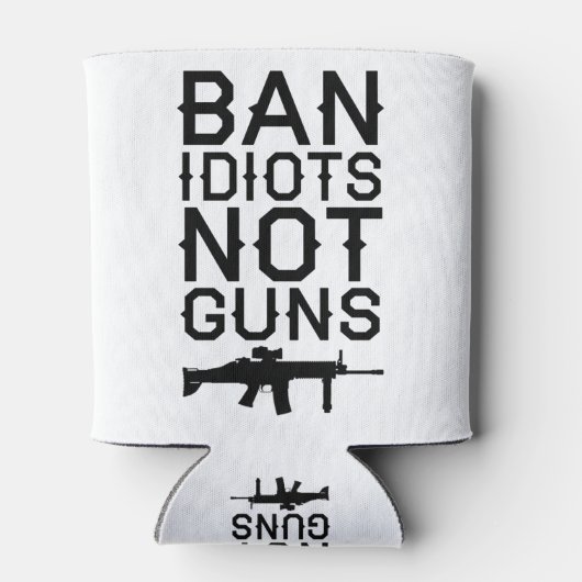 Verboden Idiots geen Pistolen Blikjeskoeler (Achterkant)