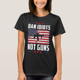 Verboden Idiots geen Pistool Tweede amendement Pis T-shirt