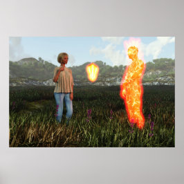 Verboden liefde digitale kunst poster