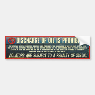 Verboden lozing van olie bumpersticker