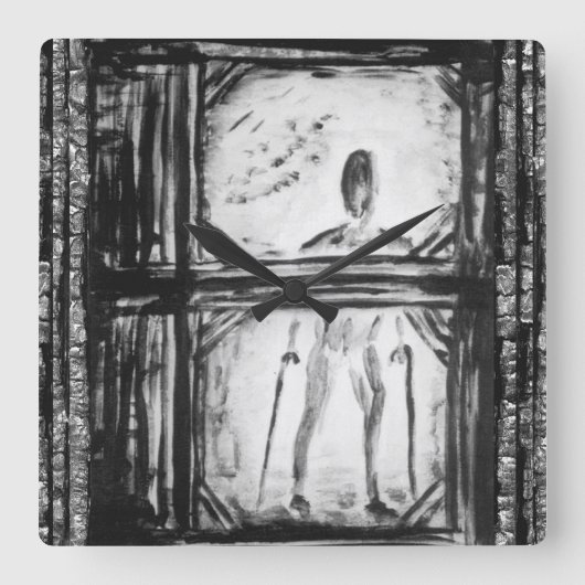 Verboden Man Vierkante Klok (Voorkant)