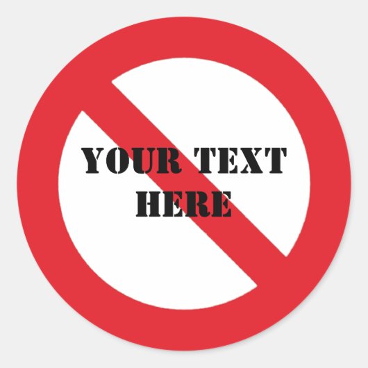 Verboden op maat gemaakte stickers (Voorkant)