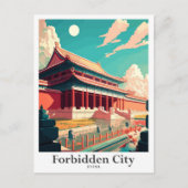 Verboden Stad Beijing China Reisillustratie Briefkaart (Voorkant)