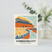 Verboden Stad Beijing China reizen bloemsierkunst Briefkaart (Staand voorkant)