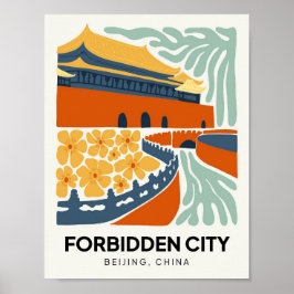 Verboden Stad Beijing China reizen bloemsierkunst Poster