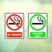 Verboden te Roken en Rookzone Raamsticker (Vel 3)