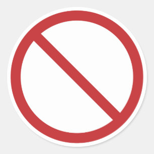Verboden teken zonder symbool ronde sticker