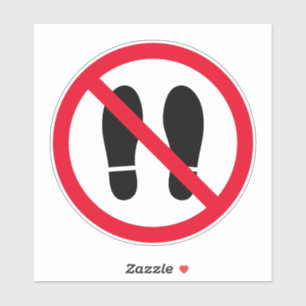 Verboden voetstappen teken vinyl sticker