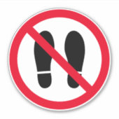 Verboden voetstappen teken vinyl sticker (Voorkant)