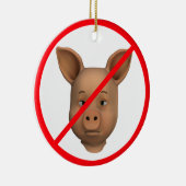 Verboden voor varkens keramisch ornament (Rechts)