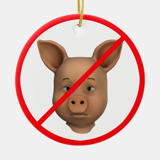 Verboden voor varkens keramisch ornament (Voorkant)