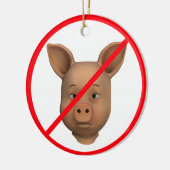 Verboden voor varkens keramisch ornament (Links)