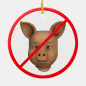 Verboden voor varkens keramisch ornament (Achterkant)